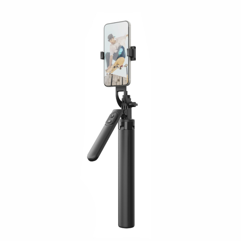 Selfie Stick WH181-Y1S teleskopinis trikojis 1,75 m aliuminio lydinio su telefono laikikliu – juodas