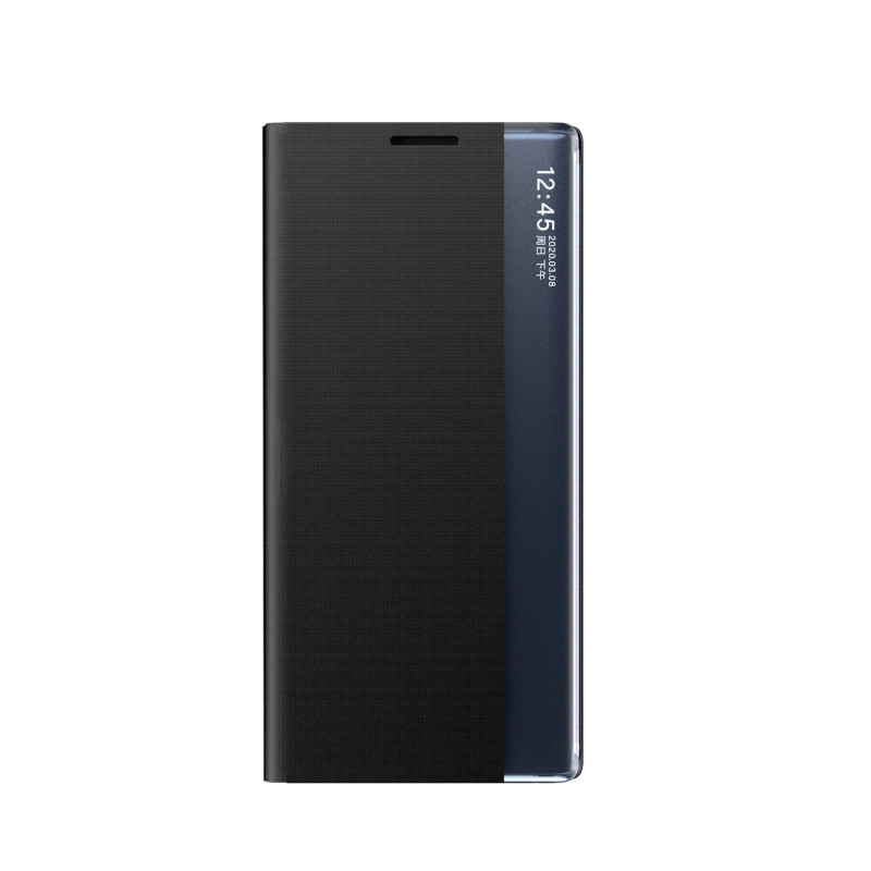 Naujas Sleep View dėklas su atvartu ir stovu Samsung Galaxy A35 - juodas