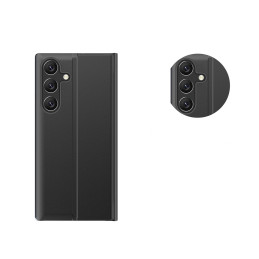 Naujas Sleep View dėklas su atvartu ir stovu Samsung Galaxy A35 - juodas
