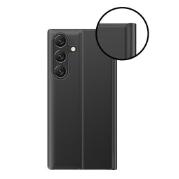 Naujas Sleep View dėklas su atvartu ir stovu Samsung Galaxy A55 - juodas