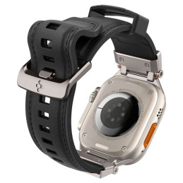 Spigen Durapro Armor PU dirželis, skirtas Apple Watch 4/ 5/ 6/ 7/ 8/ 9/ SE/ Ultra 1/ 2 (42 / 44 / 45 / 49 mm) – juodas