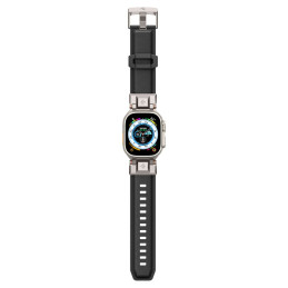 Spigen Durapro Armor PU dirželis, skirtas Apple Watch 4/ 5/ 6/ 7/ 8/ 9/ SE/ Ultra 1/ 2 (42 / 44 / 45 / 49 mm) – juodas