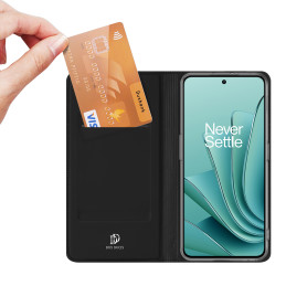 Dux Ducis Skin Pro dėklas su atvartu ir kortelių lizdu, skirtas OnePlus Nord 3 / Ace 2V - juodas