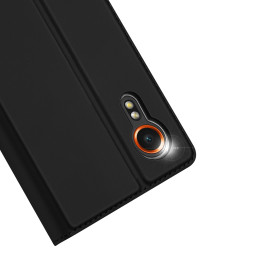 Dux Ducis Skin Pro dėklas su atvartu ir kortelių lizdu, skirtas Samsung Galaxy Xcover 7 - juodas