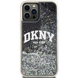 DKNY Liquid Glitter Big Logo dėklas, skirtas iPhone 12 Pro/ 12 - juodas