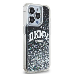 DKNY Liquid Glitter Big Logo dėklas, skirtas iPhone 14 Pro - juodas