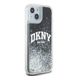 DKNY Liquid Glitter Big Logo dėklas, skirtas iPhone 14 / 15 / 13 - juodas