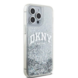 DKNY Liquid Glitter Big Logo dėklas, skirtas iPhone 15 Pro - baltas