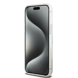 DKNY Liquid Glitter Big Logo dėklas, skirtas iPhone 15 Pro - baltas