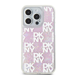 DKNY Liquid Glitter Multilogo dėklas iPhone 15 Pro - rožinis