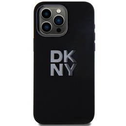 DKNY Liquid Silicone Metal Logo dėklas iPhone 15 Pro - juodas