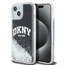 DKNY Liquid Glitter Big Logo dėklas, skirtas iPhone 15 Plus / 14 Plus - juodas