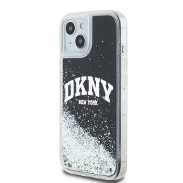 DKNY Liquid Glitter Big Logo dėklas, skirtas iPhone 15 Plus / 14 Plus - juodas