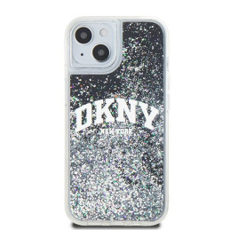 DKNY Liquid Glitter Big Logo dėklas, skirtas iPhone 15 Plus / 14 Plus - juodas