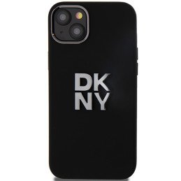 DKNY Liquid Silicone Metal Logo dėklas, skirtas iPhone 15 Plus / 14 Plus - juodas