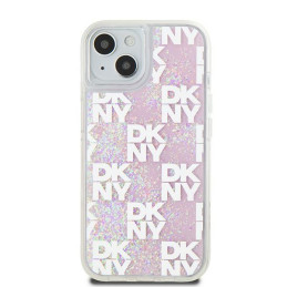 DKNY Liquid Glitter Multilogo dėklas, skirtas iPhone 15 / 14 / 13 - rožinis