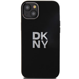 DKNY Liquid Silicone Metal Logo dėklas iPhone 15 / 14 / 13 - juodas