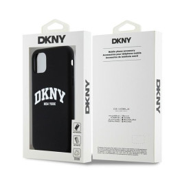 DKNY skysto silikono baltas spausdintas logotipas MagSafe dėklas, skirtas iPhone 11/ Xr – juodas
