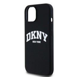 DKNY skysto silikono baltas spausdintas logotipas MagSafe dėklas, skirtas iPhone 12/ 12 Pro – juodas