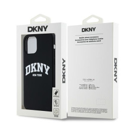 DKNY skysto silikono baltas spausdintas logotipas MagSafe dėklas, skirtas iPhone 12/ 12 Pro – juodas