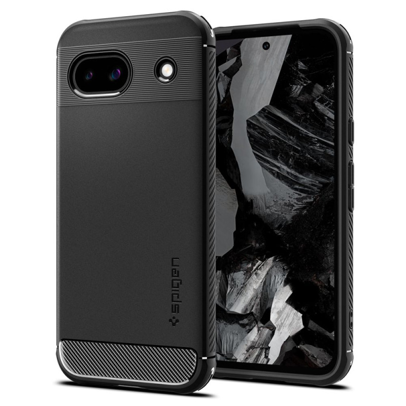 Spigen Rugged Armor dėklas, skirtas Google Pixel 8A – matinė juoda