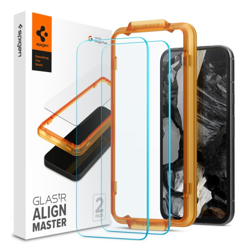 Spigen ALM Glas.tR grūdintas stiklas, skirtas Google Pixel 8A - 2 vnt.