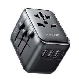 Joyroom JR-TCW01 kelioninis adapteris universalus 17W EU / US / UK / JP / AU / CN - juodas
