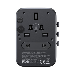 Joyroom JR-TCW01 kelioninis adapteris universalus 17W EU / US / UK / JP / AU / CN - juodas