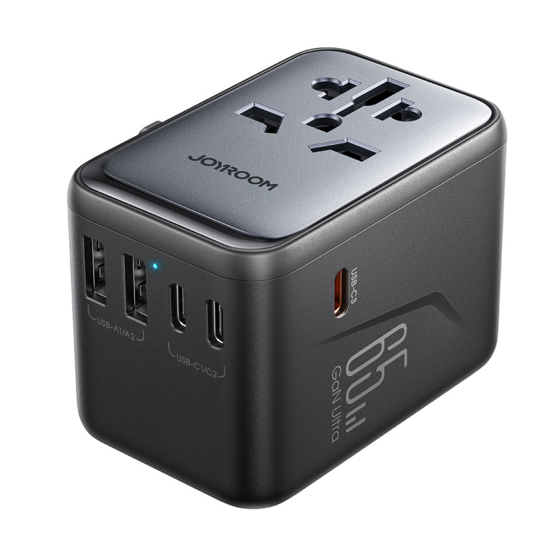Joyroom JR-TCW02 65W kelioninis adapteris universalus EU/ US/ JP/ AU/ UK/ CN – juodas