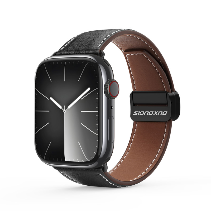 Dux Ducis Ya dirželis, skirtas Apple Watch 42/ 44/ 45/ 49 mm – juodas