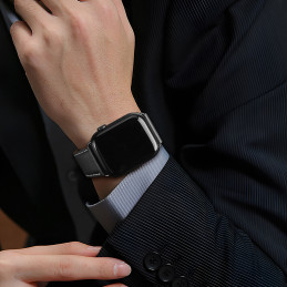 Dux Ducis Ya dirželis, skirtas Apple Watch 42/ 44/ 45/ 49 mm – juodas