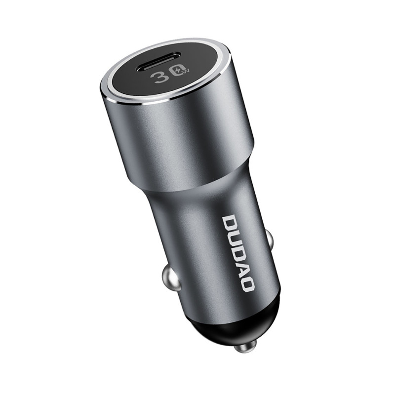 Dudao R14 USB-C 30W PD automobilinis įkroviklis - sidabrinis