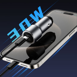 Dudao R14 USB-C 30W PD automobilinis įkroviklis - sidabrinis