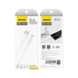 Dudao L4SM USB-A / micro USB 2A laidas 1m - baltas