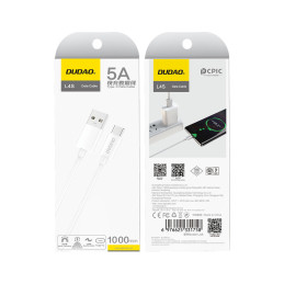 Dudao L4ST USB-A / USB-C 2A laidas 1m - baltas