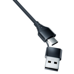 3mk Hyper Cable 3in1 USB-A - USB-C / USB-C - micro USB - Lightning 1,5m - juodas