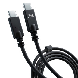3mk Hyper Cable USB-C / USB-C 100W 4K 60Hz 1m – juodas