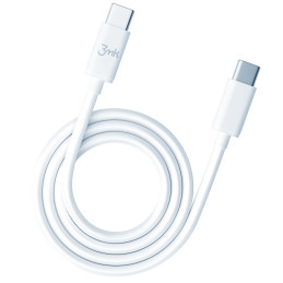 3mk Hyper Cable USB-C / USB-C 100W 2m - baltas