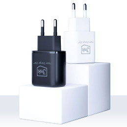 3mk Hyper Charger 20W USB-C USB-A sieninis įkroviklis – juodas