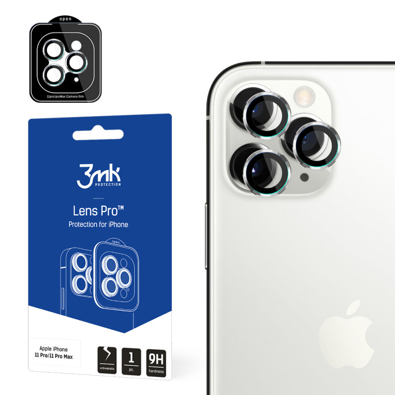 3mk Lens Protection Pro fotoaparato dangtelis, skirtas iPhone 11 Pro / 11 Pro Max – sidabrinis