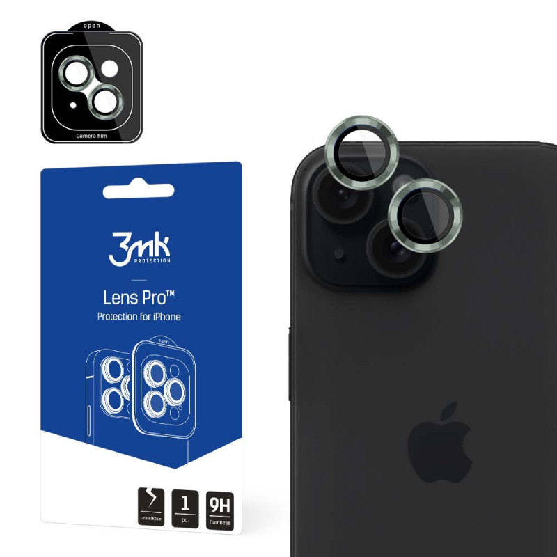 3mk Lens Protection Pro fotoaparato dangtelis iPhone 15 - žalias