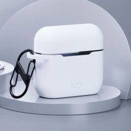 3mk silicio „AirPods“ dėklas, skirtas „AirPods Pro“ / „AirPods Pro 2“ – baltas