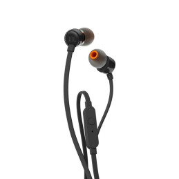 JBL Tune 110 į ausis įdedamos ausinės su 3,5 mm mini lizdu ir nuotolinio valdymo pulteliu – juodos spalvos