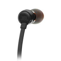 JBL Tune 110 į ausis įdedamos ausinės su 3,5 mm mini lizdu ir nuotolinio valdymo pulteliu – juodos spalvos