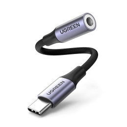 Ugreen AV161 adapteris ausinėms mini lizdas 3,5 mm (moteris) / USB-C (vyras) 10 cm - pilka