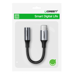Ugreen AV161 adapteris ausinėms mini lizdas 3,5 mm (moteris) / USB-C (vyras) 10 cm - pilka