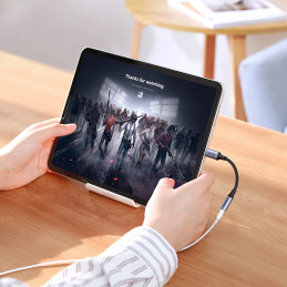 Ugreen AV161 adapteris ausinėms mini lizdas 3,5 mm (moteris) / USB-C (vyras) 10 cm - pilka