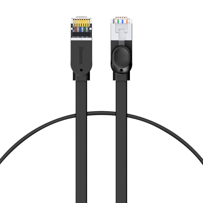 Baseus High Speed plokščias Ethernet CAT6 RJ45 tinklo kabelis 0,5 m - juodas