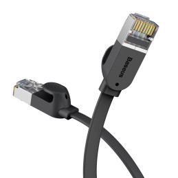 Baseus High Speed plokščias Ethernet CAT6 RJ45 tinklo kabelis 0,5 m - juodas