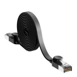 Baseus High Speed plokščias Ethernet CAT6 RJ45 tinklo kabelis 0,5 m - juodas